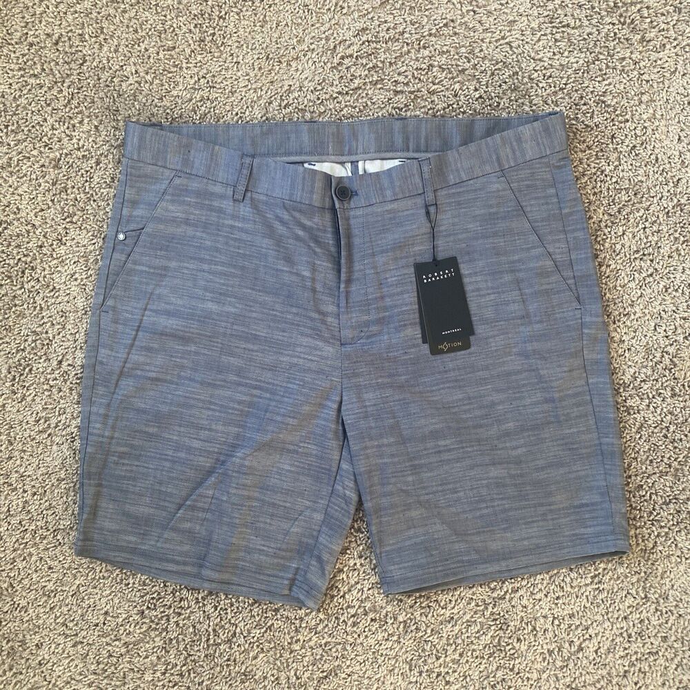 Robert Barakett Men's Size 40 Dusty Moss Lomita Casual 8” Knit Twill Shorts Blue